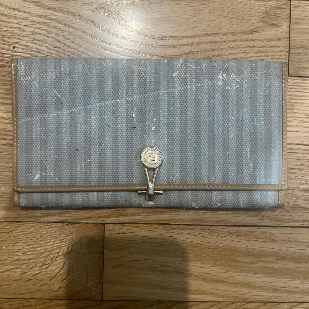 Fendi vintage pequin stripe wallet